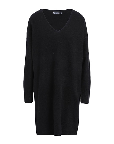 PIECES Short dress Black 50% Recycled polyester, 32% Polyester, 15% Acrylic, 3% Elastane