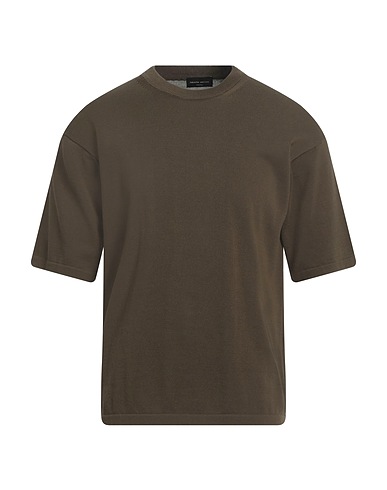 ROBERTO COLLINA Jumper Military green 100% Cotton