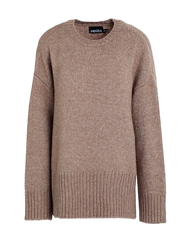 PIECES Pullover Khaki 50% Recyceltes Polyester, 27% Polyester, 20% Acryl, 3% Elastan