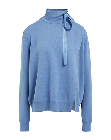 FENDI Turtleneck Pastel blue 96% Wool, 3% Polyamide, 1% Elastane