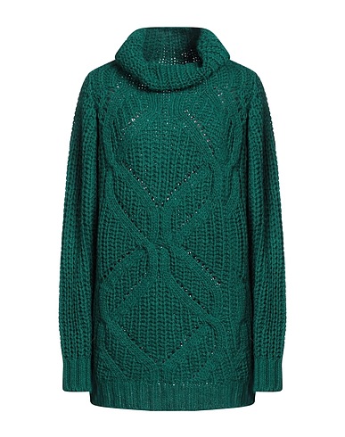 VANESSA SCOTT Polo neck Green 75% Acrylic, 10% Viscose, 10% Wool, 5% Alpaca wool