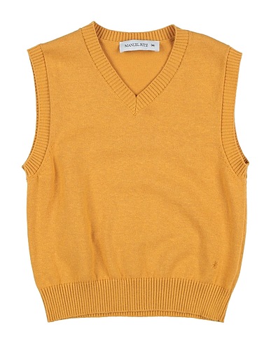 MANUEL RITZ Maglia Gilet Giallo ocra 100% Cotone