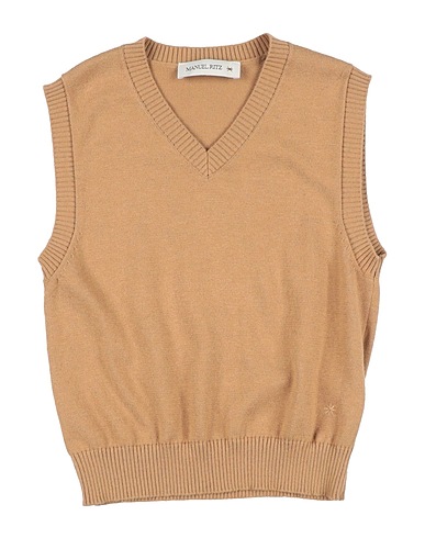 MANUEL RITZ Maglia Gilet Cammello 100% Cotone