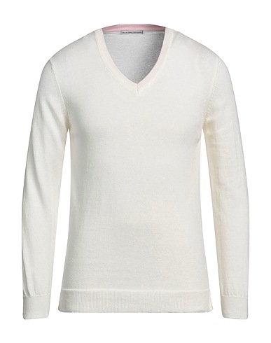 GREY DANIELE ALESSANDRINI Jumper White 95% Cotton, 5% Cashmere