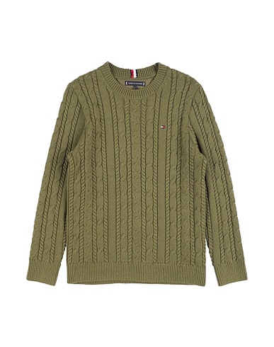 TOMMY HILFIGER Jumper Military green 60% Cotton, 40% Acrylic