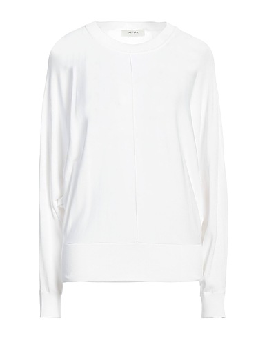 ALPHA STUDIO Sweater White 100% Cotton
