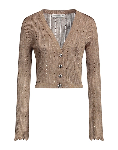 ALESSANDRA RICH Cardigan Gold 80% Acetate, 10% Polyester, 10% Polyamide