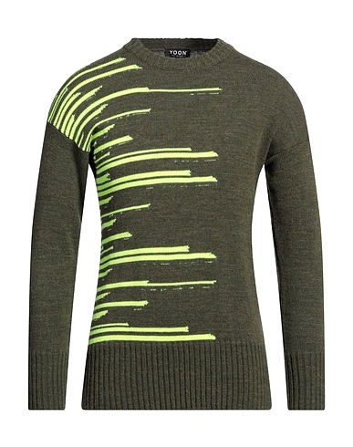 YOON Pullover Verde militare 50% Acrilico, 25% Lana Vergine, 15% Lana di alpaca, 10% Viscosa