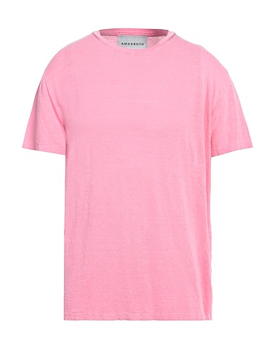 AMARANTO Basic T-Shirt Pink 92% Linen, 8% Elastane