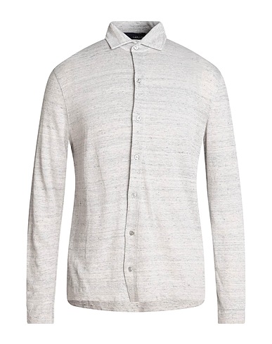 LARDINI Linen shirt Light grey 73% Linen, 27% Cotton