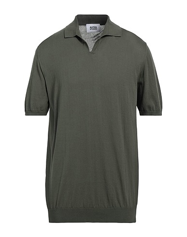ALPHA STUDIO Jumper Military green 100% Cotton