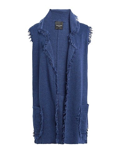 ROBERTO COLLINA Cardigan Navy blue 55% Linen, 45% Polyester