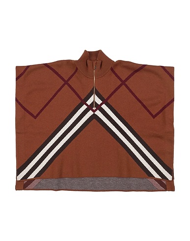 BURBERRY Polo neck Brown 50% Cashmere, 48% Cotton, 1% Polyamide, 1% Elastane