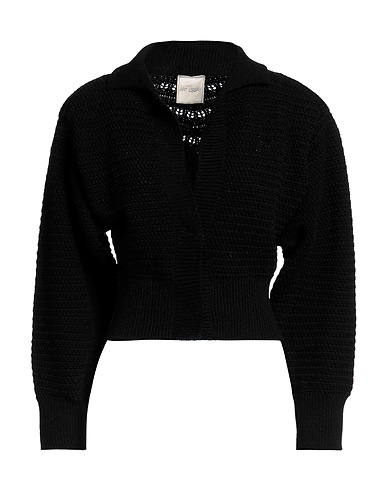 ART ESSAY Cardigan Nero 100% Cotone