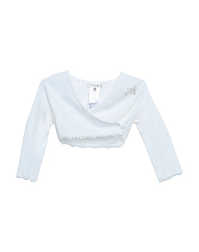 TWINSET GIRL Shrug White 95% Cotton, 5% Elastane