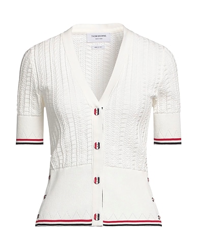 THOM BROWNE Cardigan White 100% Cotton