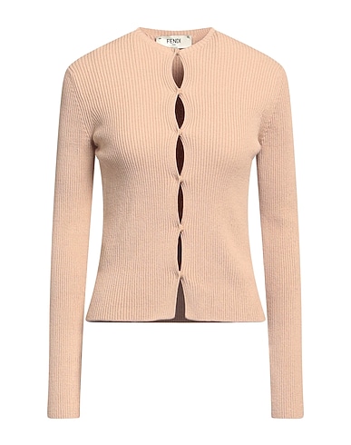 FENDI Cardigan BEIGE 80% Cotton, 15% Polyamide, 5% Elastane