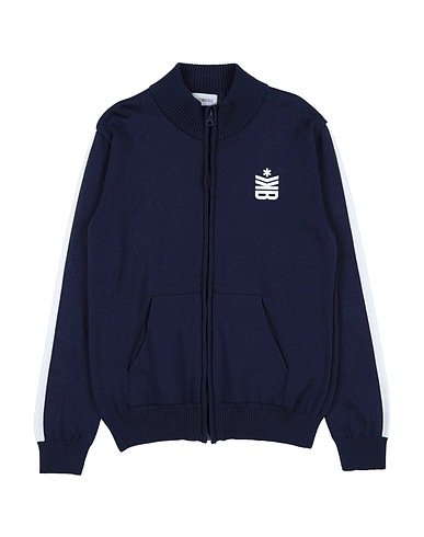 BIKKEMBERGS Cardigan Navy blue 100% Cotton