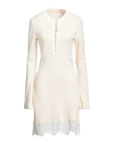 CHLOÉ Midi dress Ivory 100% Virgin Wool, Polyester