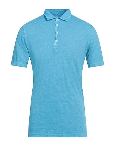 120% LINO Polo shirt Azure 100% Linen