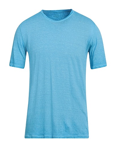 120% LINO T-shirt Azzurro 100% Lino