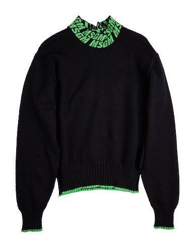 MSGM Polo neck KIDS NERO 51% Viscose, 30% Polyester, 19% Nylon