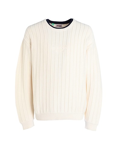 GUESS Pullover Elfenbein 100% Baumwolle