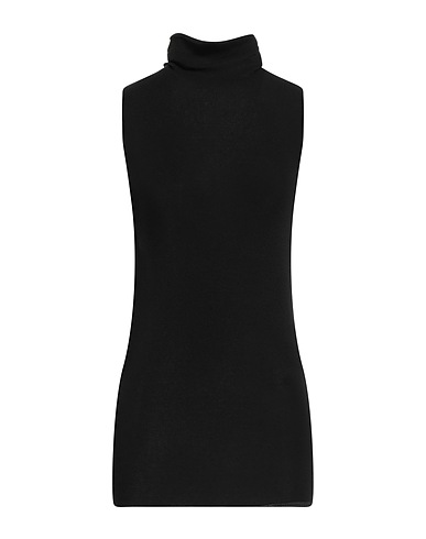 ANN DEMEULEMEESTER Polo neck Black 50% Cotton, 30% Cashmere, 20% Silk
