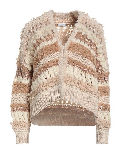 BRUNELLO CUCINELLI Cardigan Beige 100% Cachemire, Poliestere, Poliammide, Seta, Altre Fibre