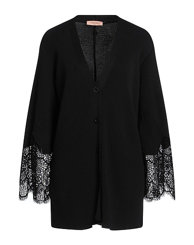TWINSET Cardigan Black 100% Cotton, Polyamide