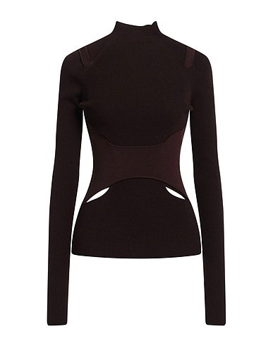 DION LEE Jumper Dark brown 44% Cotton, 38% Nylon, 12% Viscose, 3% Polyester, 3% Elastane