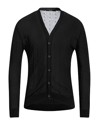 TAKESHY KUROSAWA Cardigan Black 50% Cotton, 50% Acrylic