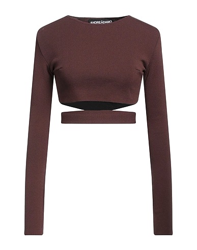 ANDREĀDAMO Jumper Chocolate brown 80% Viscose, 10% Polyester, 9% Polyamide, 1% Elastane