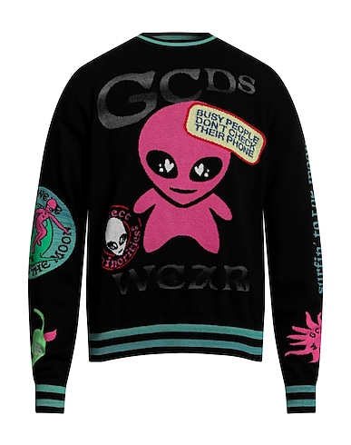 GCDS Jumper Black 92% Cotton, 6% Wool, 2% Nylon