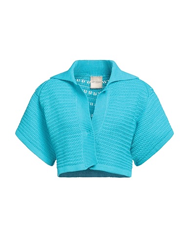 ART ESSAY Cardigan Turquoise 100% Cotton