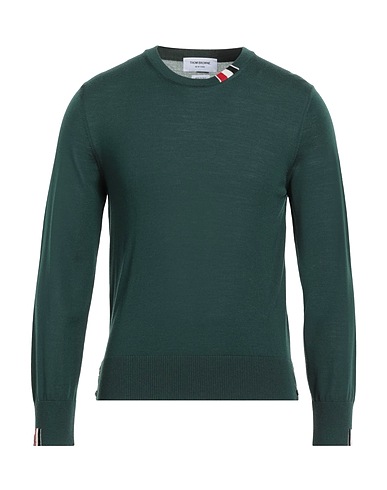 THOM BROWNE Pullover Verde scuro 99% Lana Vergine, 1% Poliammide