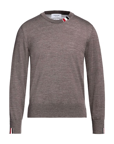 THOM BROWNE Pullover Khaki 99% Lana Vergine, 1% Poliammide