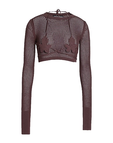 ANDREĀDAMO Sweater Dark brown 80% Viscose, 10% Polyester, 9% Polyamide, 1% Elastane