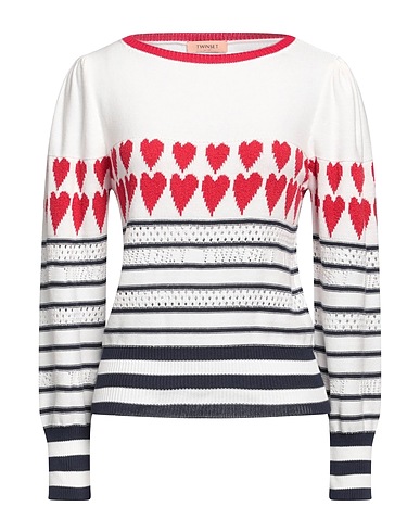 TWINSET Sweater White 96% Cotton, 4% Polyamide