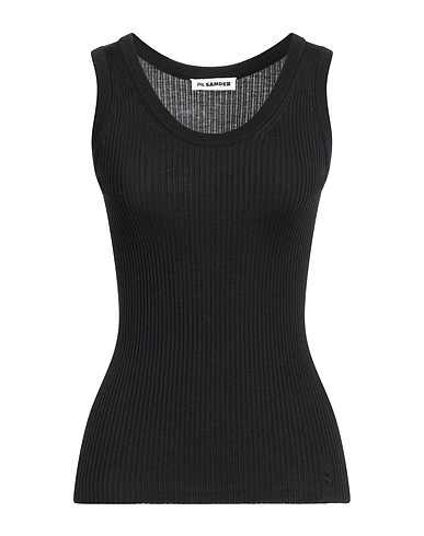 JIL SANDER Sleeveless sweater Black 70% Wool, 30% Silk