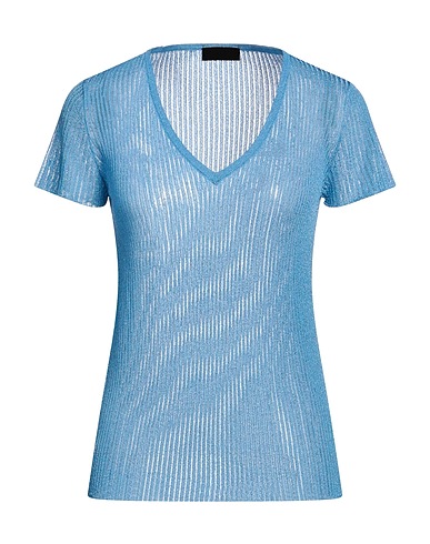 ROBERTO COLLINA Jumper Azure 82% Viscose, 18% Metallic Polyester