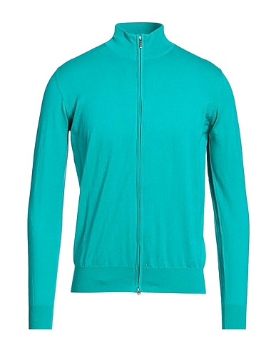 CASHMERE COMPANY Cardigan Turquoise 70% Cotton, 15% Cashmere, 15% Silk