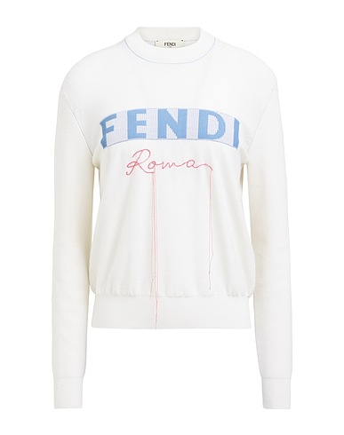 FENDI Cashmere jumper Ivory 88% Cashmere, 10% Elastane, 2% Polyester