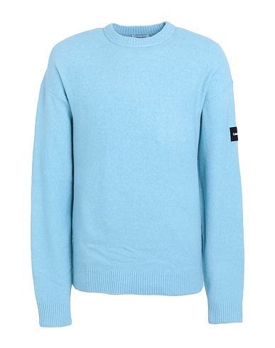 CALVIN KLEIN Jumper Sky blue 47% Acrylic, 40% Polyamide, 10% Wool, 3% Elastane