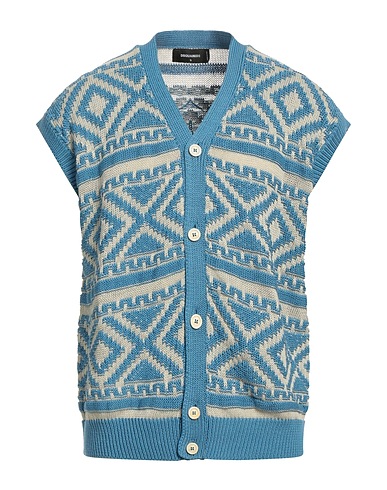 DSQUARED2 Cardigan Pastel blue 60% Cotton, 40% Linen