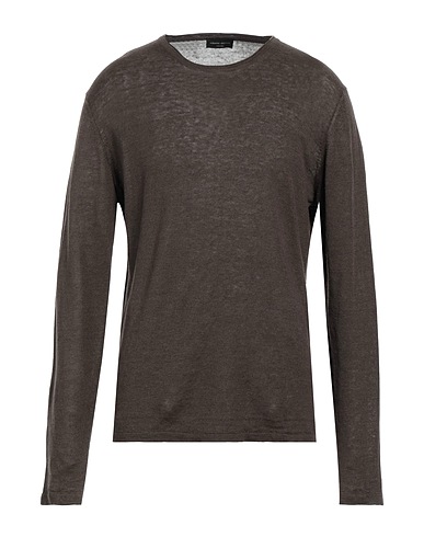 ROBERTO COLLINA Jumper Dark green 100% Linen