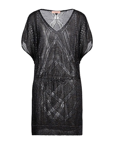 TWINSET Short dress Black 77% Viscose, 16% Metal, 7% Polyester