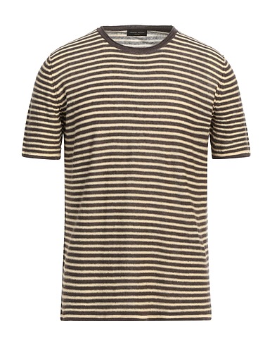 ROBERTO COLLINA Jumper Dark brown 100% Linen