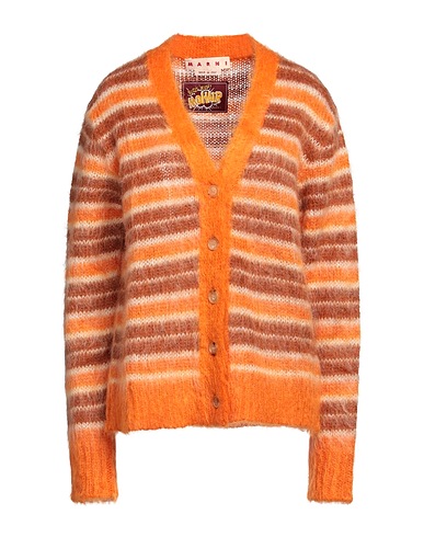 MARNI Cardigan Orange 67% Mohair wool, 28% Polyamide, 5% Wool