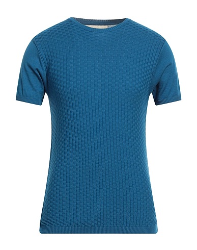 OFFICINE DEL CASHMERE Jumper Navy blue 50% Cotton, 50% Acrylic